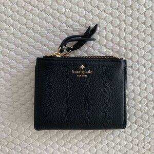 Kate Spade Mulberry Street Small Malea Wallet Black Leather Bifold WLRU3075